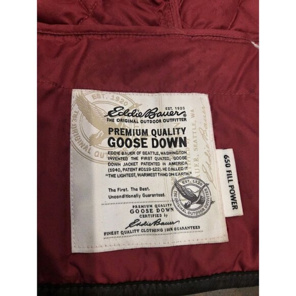 Eddie Bauer Primium Goose Down 650 Fill Puffer Vest Sz XL Quilted Snowflakes - Picture 10 of 13
